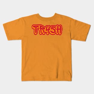 tR45h - Red and Orange - Front Kids T-Shirt